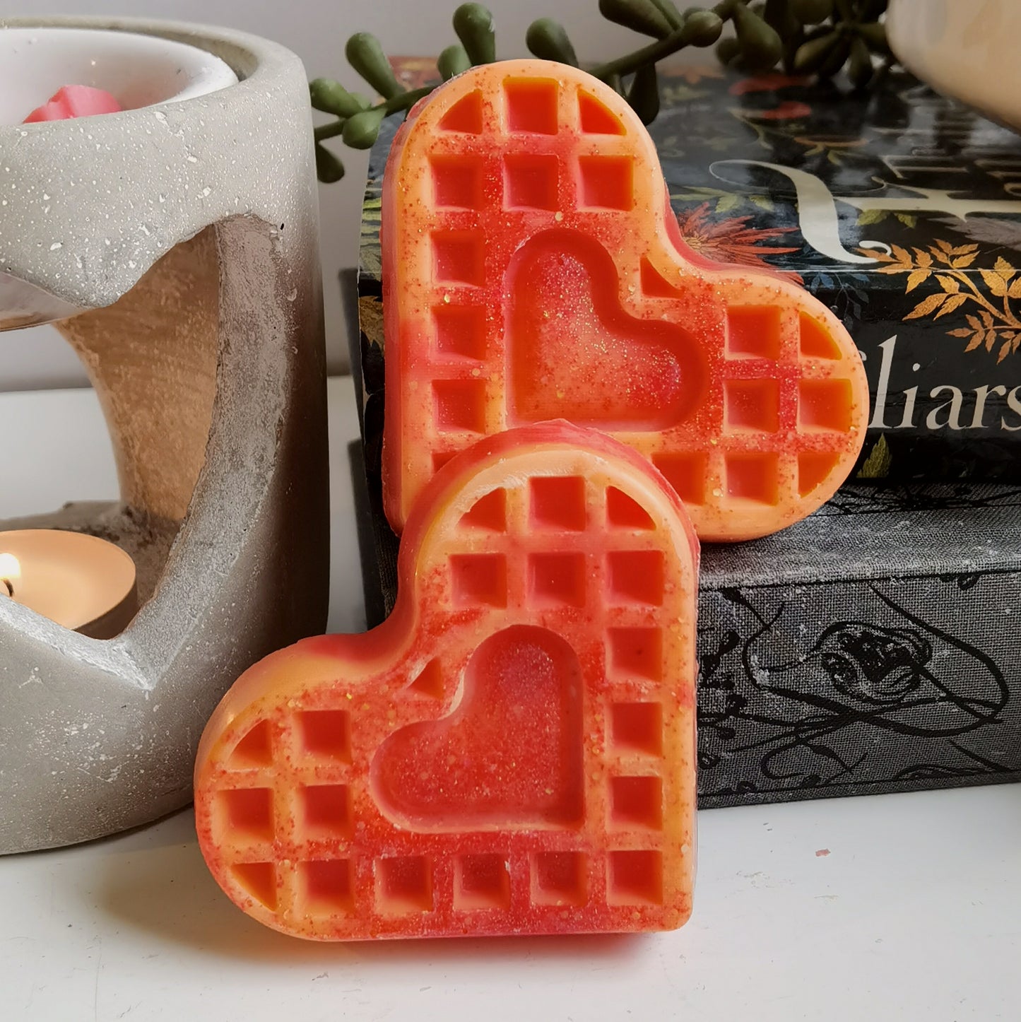 Bakewell Tart Waffle Heart